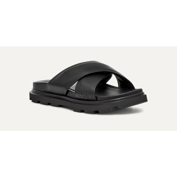 UGG Capitola Men's Size US 12 / EU 45 Cross Slide Sandal, Black NEW - Picture 1 of 6